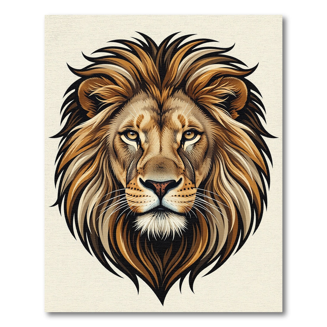 Majestic Golden Lion Head Portrait Rug