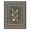 Black and Beige Geometric Greek Key Rug