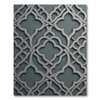 Sophisticated Gray Interlocking Quatrefoil Tile Rug