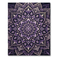 Intricate Violet Floral Mandala Rug