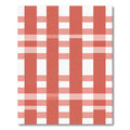 Coral White Gingham Plaid Rug