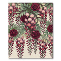 Romantic Crimson Rose Wisteria Cascade Rug