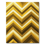 Golden Chevron Geometric Abstract Art Rug