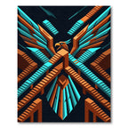 Geometric Phoenix Isometric Staircase Art Rug