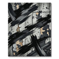 Abstract Monochromatic Black Ink Grunge Stroke Rug