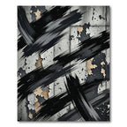 Abstract Monochromatic Black Ink Grunge Stroke Rug
