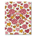 Pink Carnation Heart Collage Rug