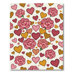 Pink Carnation Heart Collage Rug