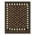 Black and Gold Floral and Leaf Border Rug
