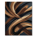 Modern Abstract Swirl Copper Black Rug