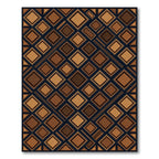 Brown Geometric Diamond Grid Texture Rug