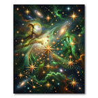 Cosmic Nebula Golden Starry Sky Rug