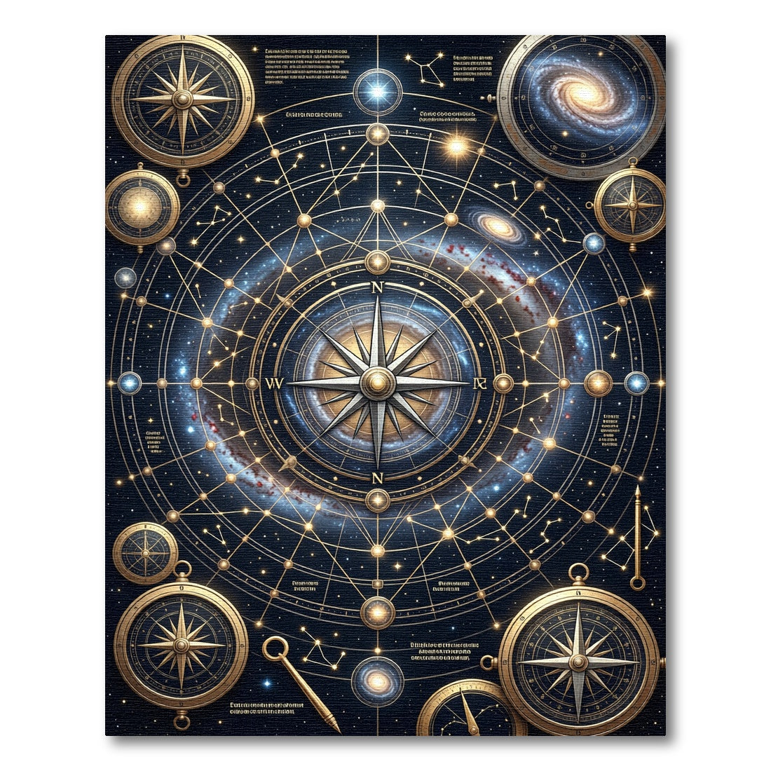 Celestial Gold Navigation Starry Abyss Rug