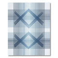 Modern Navy Blue Linear Geometric Diamond Rug