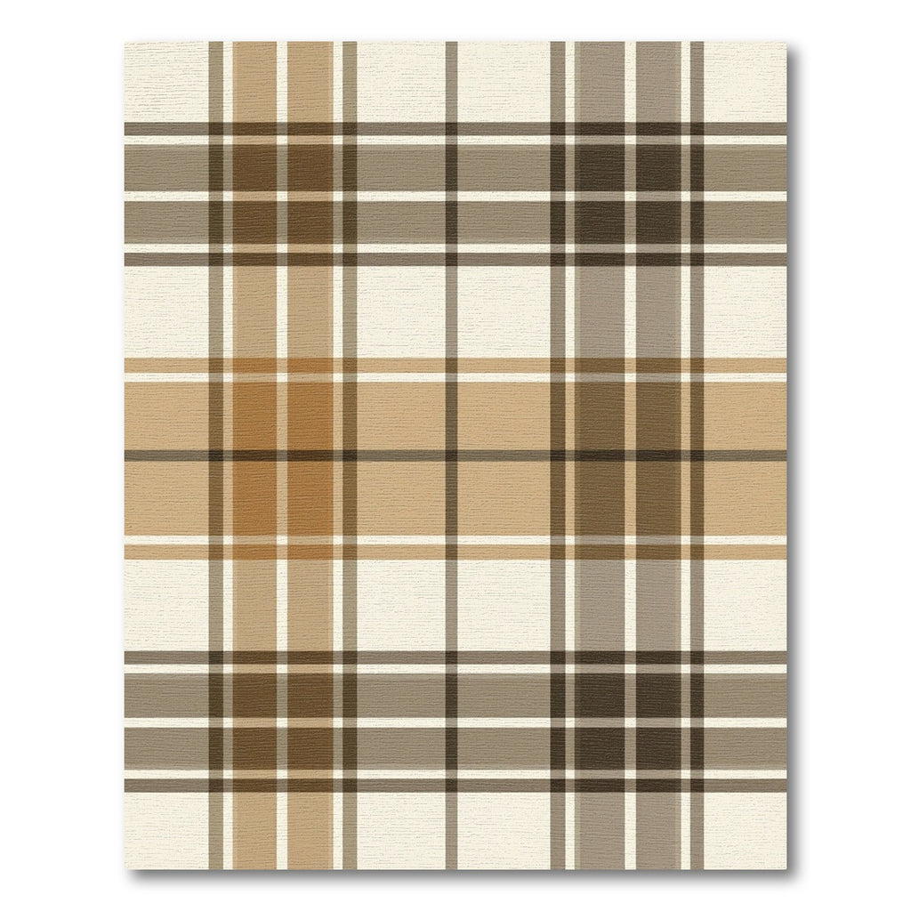 Taupe and Tan Plaid Grid Rug