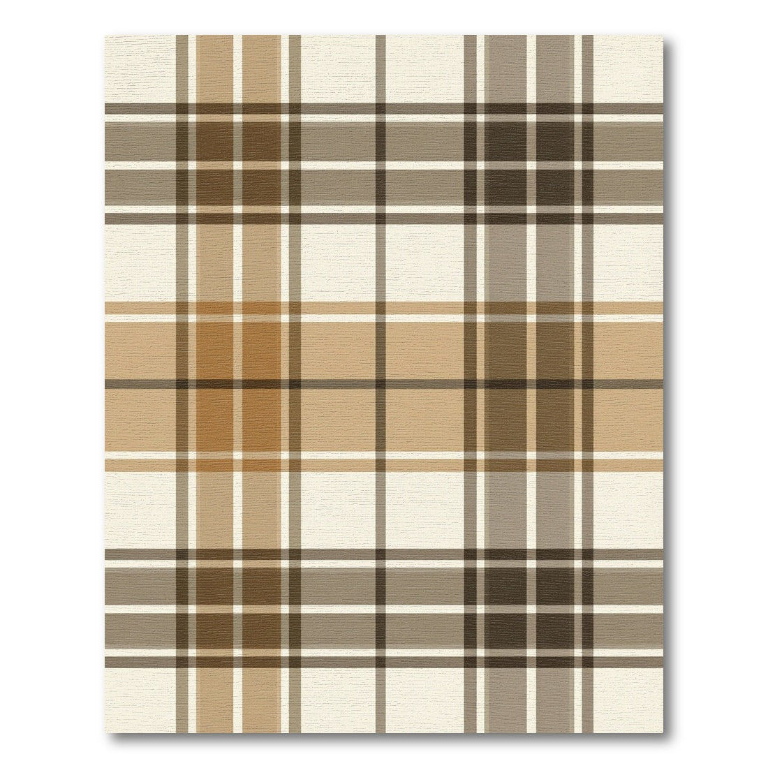 Taupe and Tan Plaid Grid Rug