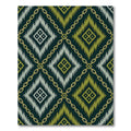 Deep Green Gold Chain Diamond Rug