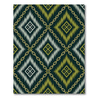 Deep Green Gold Chain Diamond Rug