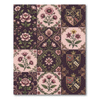 Victorian Floral Crest Arrangement Rug