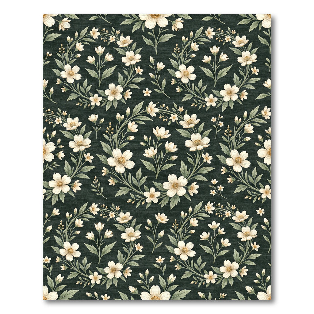Dark Forest Floral Wreath Meadow Rug