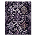 Ornate Lavender Gray Damask Floral Rug