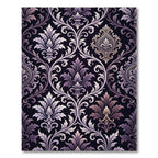 Ornate Lavender Gray Damask Floral Rug
