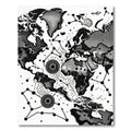 Global Dotted Continents Connection Art Rug