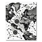 Global Dotted Continents Connection Art Rug
