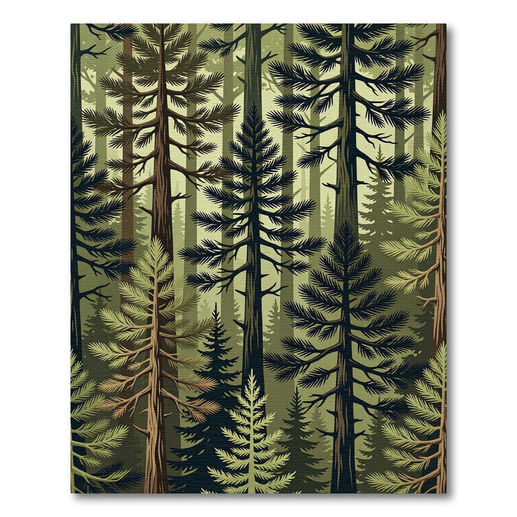 Verdant Forest Trees Composition Rug