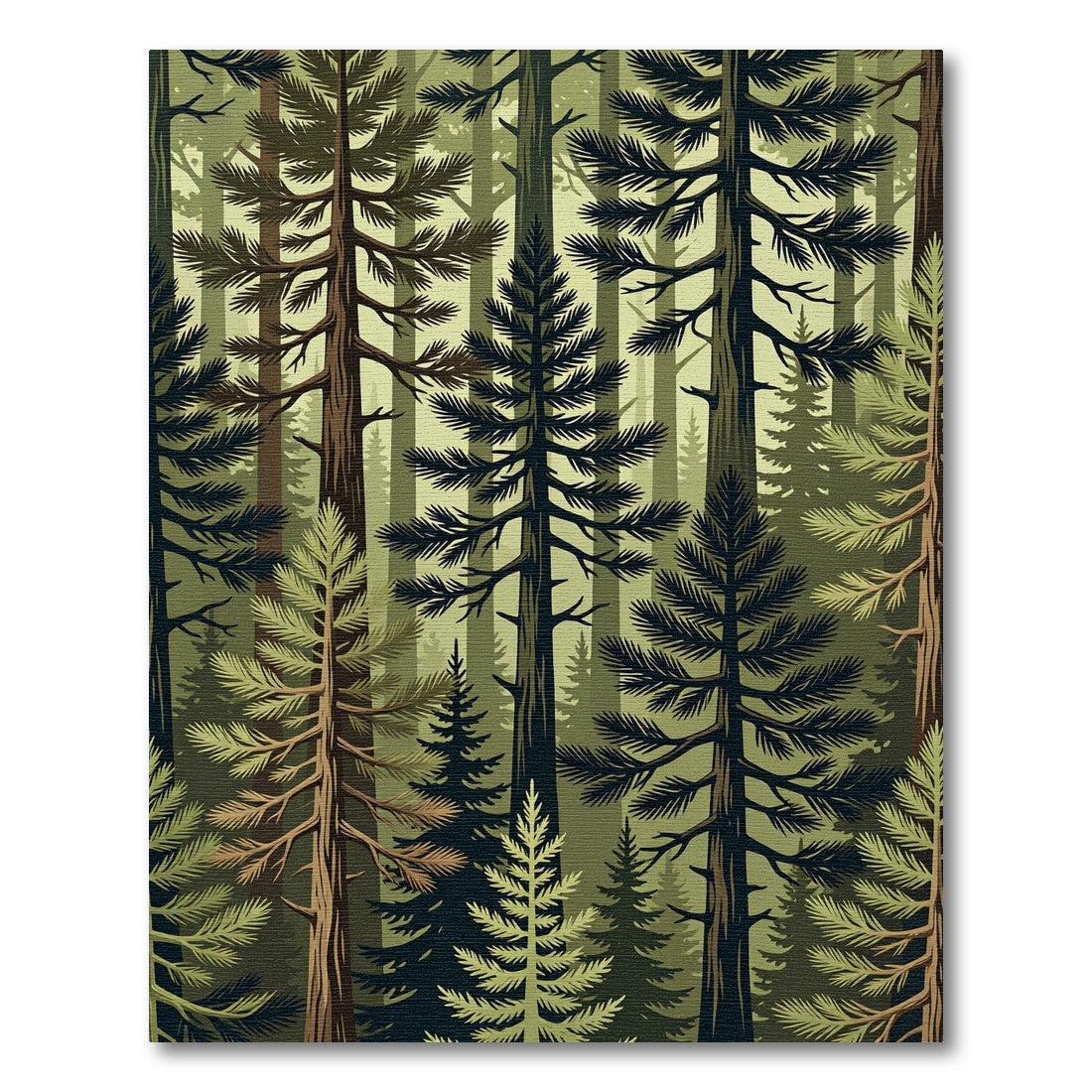 Verdant Forest Trees Composition Rug