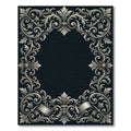 Ornate Silver Acanthus Scroll Border Rug