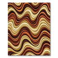 Retro Wavy Earth Tone Striped Abstract Rug
