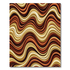 Retro Wavy Earth Tone Striped Abstract Rug