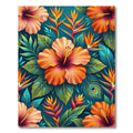 Vibrant Tropical Hibiscus Bird of Paradise Rug