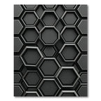 Sophisticated Charcoal Three-Dimensional Hexagon Geometric Rug