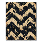 Black and Gold Distressed Chevron Rug