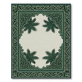 Emerald Green Palm Frond Arch Rug