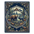 Rustic Wildlife Forest Medallion Art Rug
