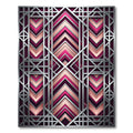 Art Deco Fuchsia Geometric Chevron Rug