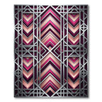 Art Deco Fuchsia Geometric Chevron Rug