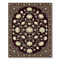 Crimson Floral Lotus Mandala Rug