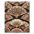 Ornate Pink Gold Fan Arrangement Rug