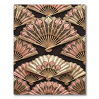 Ornate Pink Gold Fan Arrangement Rug