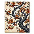 Vibrant Orange Cherry Blossom Branches Rug