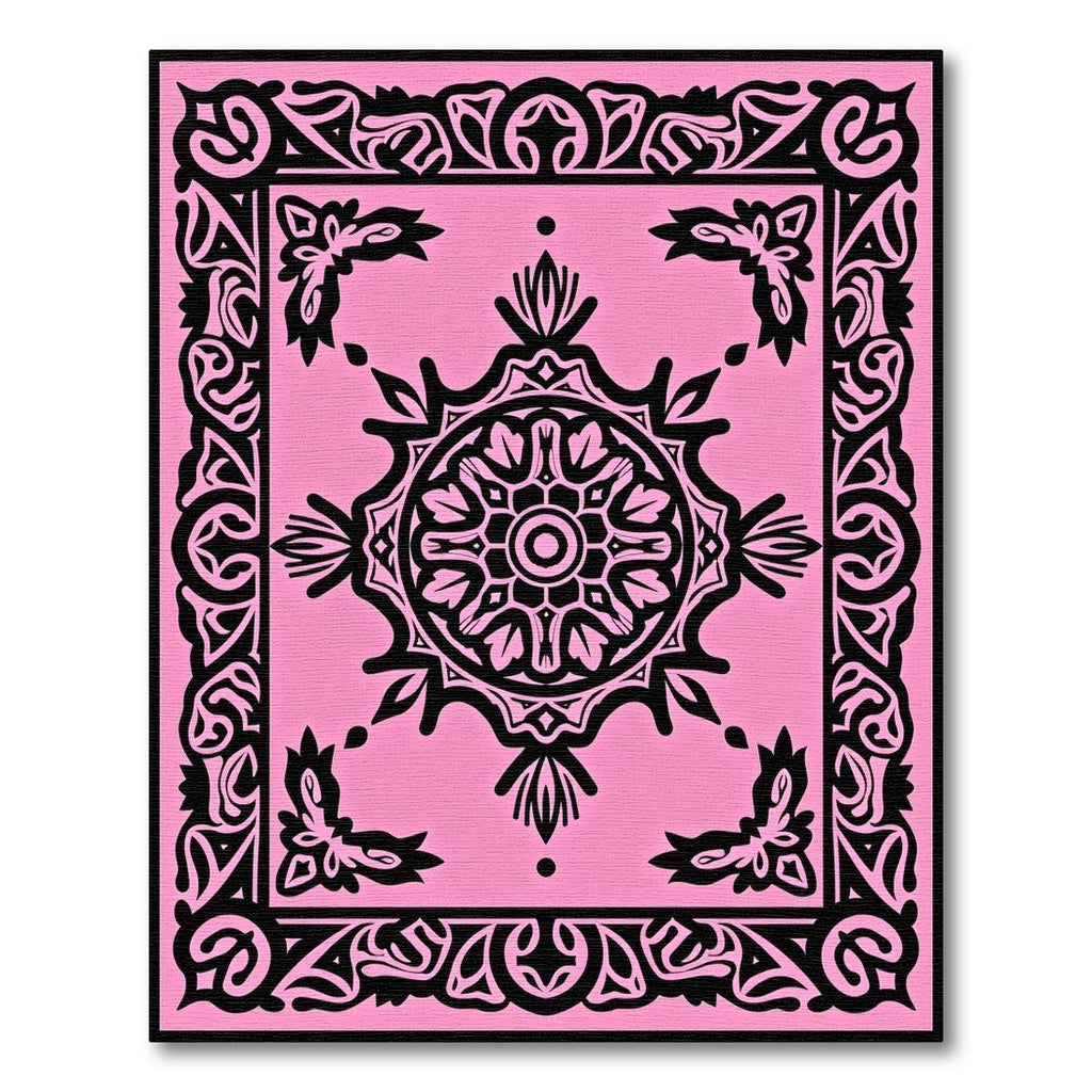 Chic Pink Mandala Filigree Rug