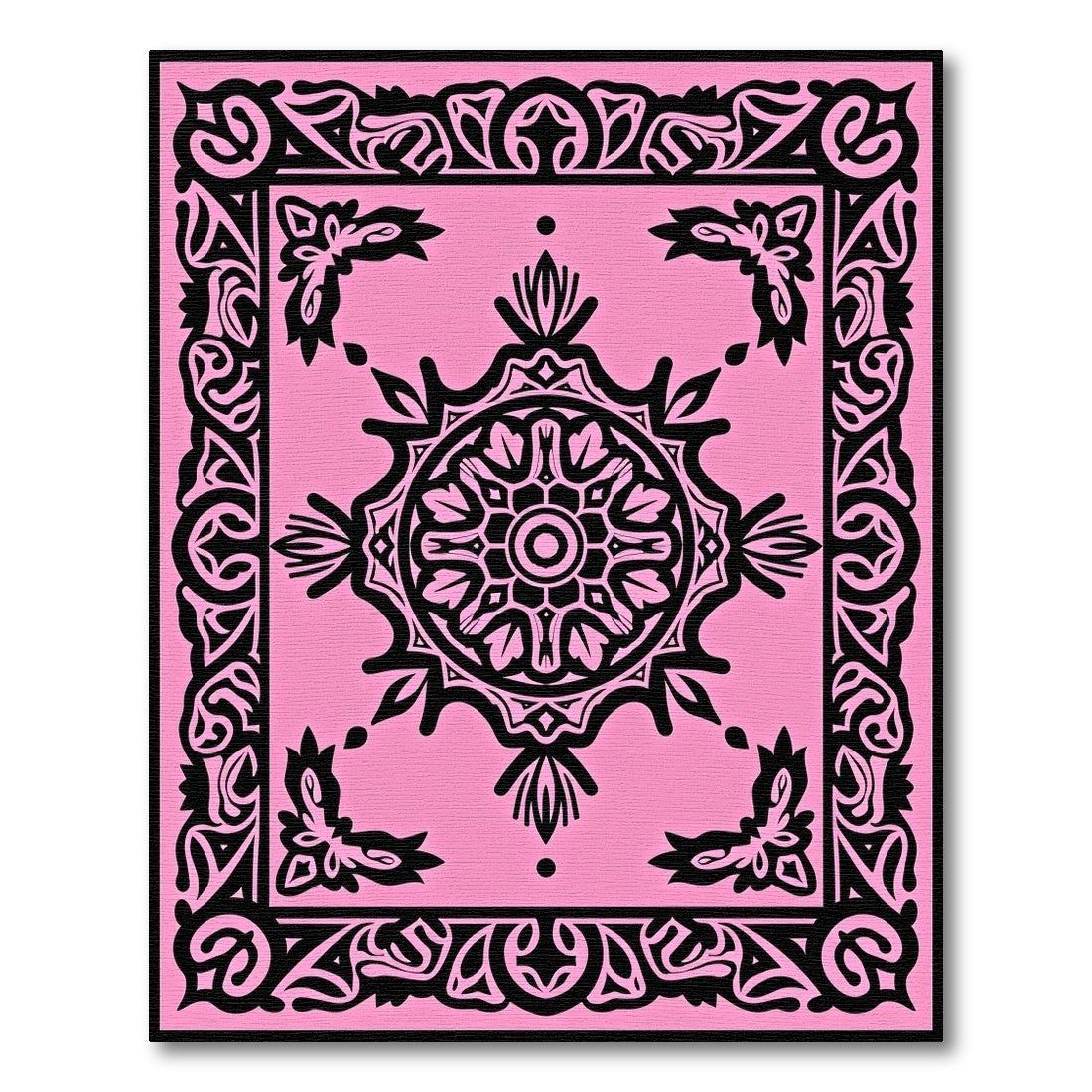 Chic Pink Mandala Filigree Rug