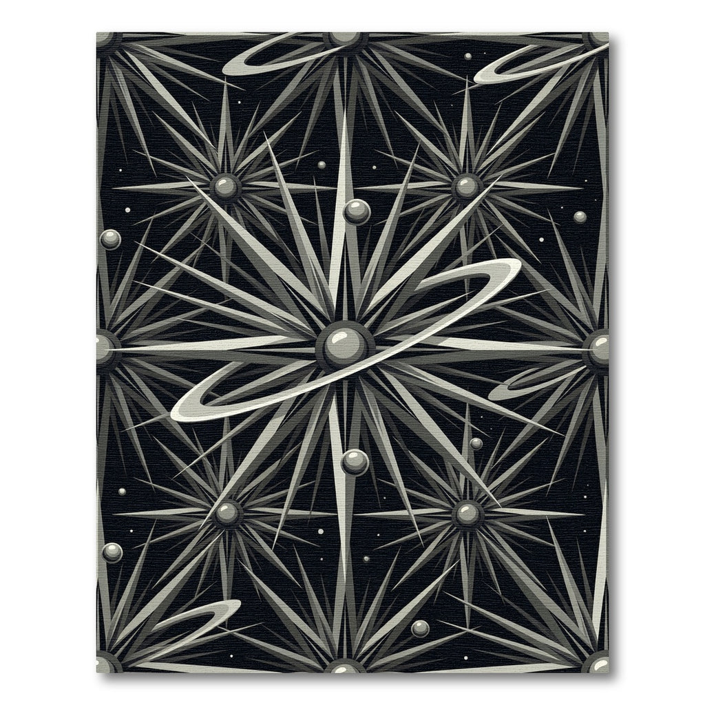 Monochromatic Starburst Geometric Nebula Rug