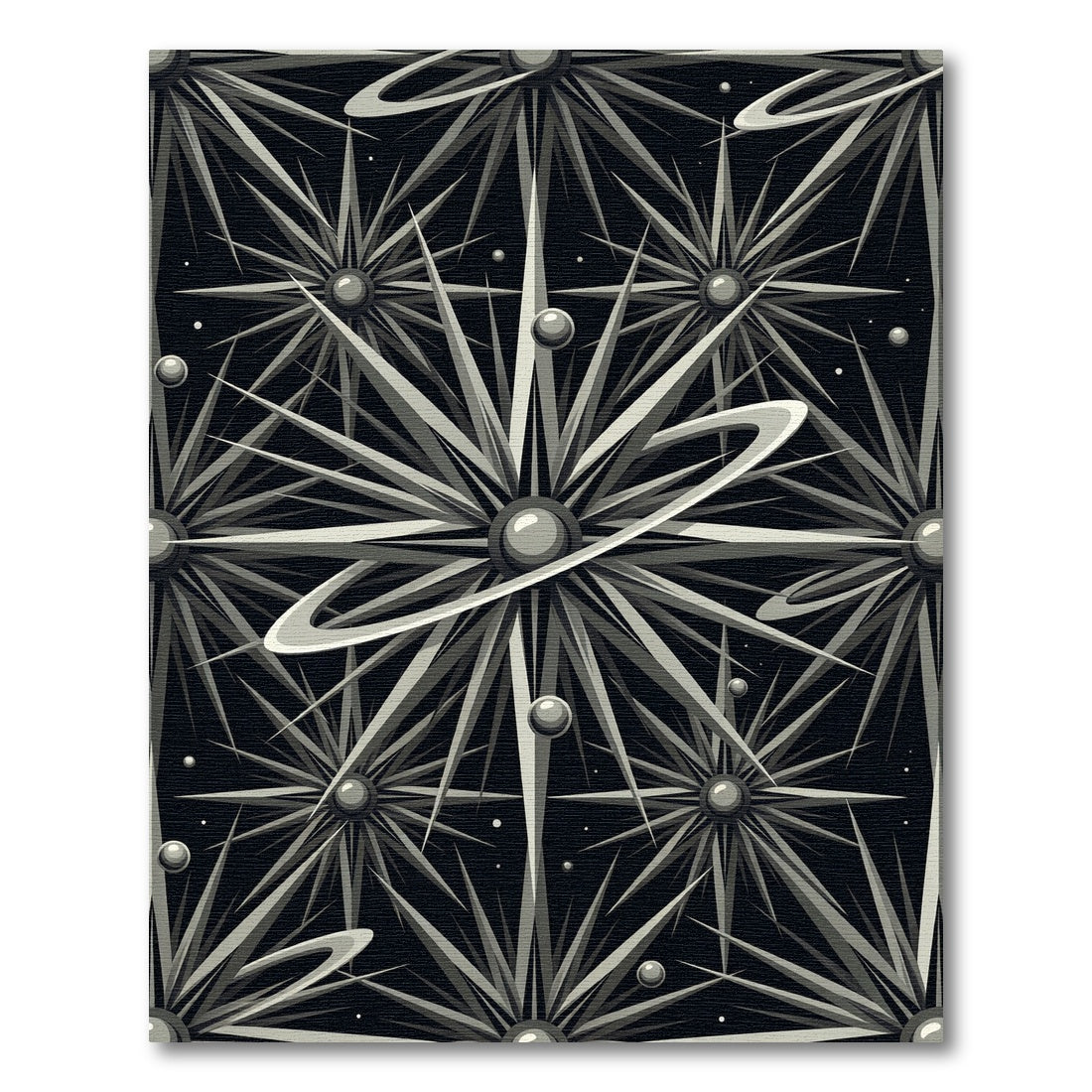 Monochromatic Starburst Geometric Nebula Rug