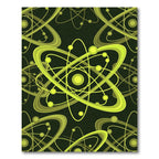 Neon Atomic Orbit Swirls Rug