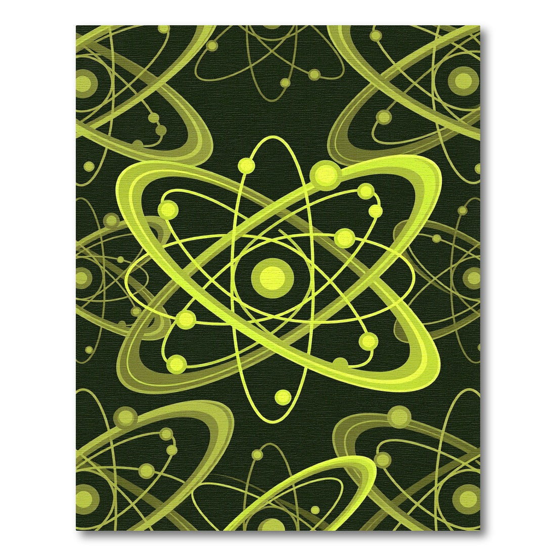 Neon Atomic Orbit Swirls Rug